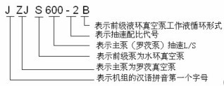 JZJS係列羅茨水環真空機組的型號意義